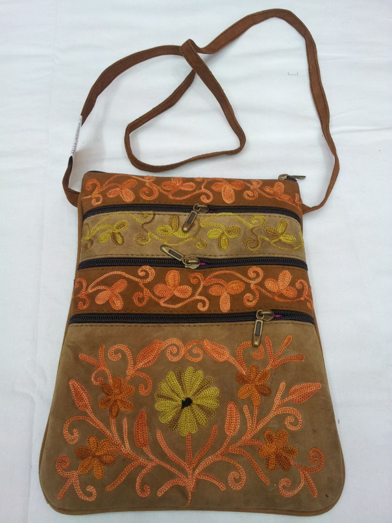 embroidered sling bag