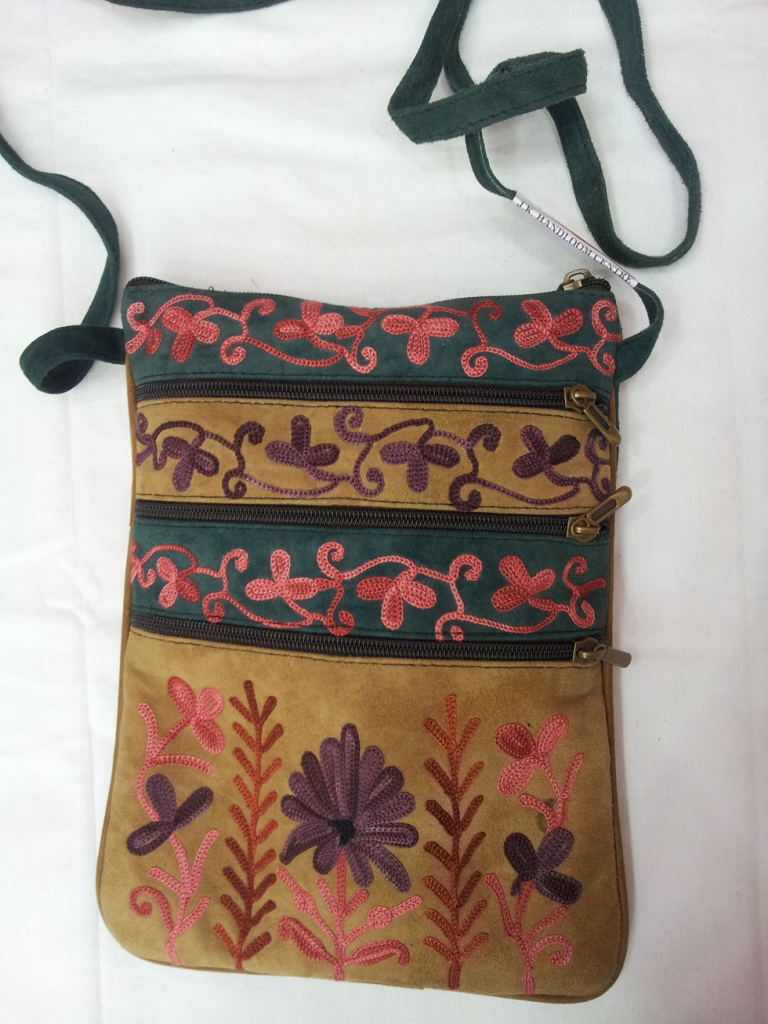 embroidered sling bag