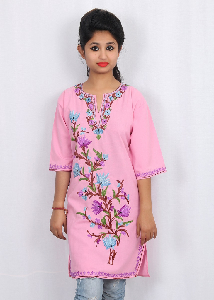 w kurti pink colour