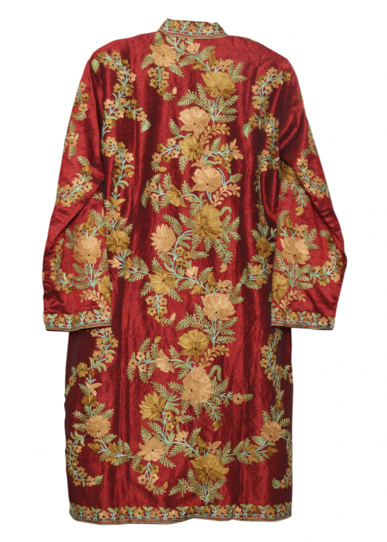 Kashmir Ethnic Silk Coat Long Jacket Gold, Multicolor, 54% OFF
