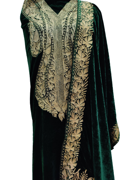 Grey Zari Embroidered Kashmiri Suit | Angad Creations-nextbuild.com.vn